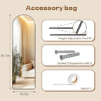 Hasipu Door Mirror Full Length, 47.2 x 15.7 Inch Full Body Wall Mirror Over The Door Hanging Mirror for Bedroom, Living Room, Cloakroom（White）