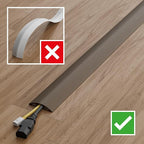 D-Line 6ft Floor Cord Cover, Cable Protector, Hide Extension Cords, Protect Cords, Prevent Cable Trips, Heavy Duty Cord Hider - Cable Cavity = 0.63" (W) x 0.31" (H) - Brown