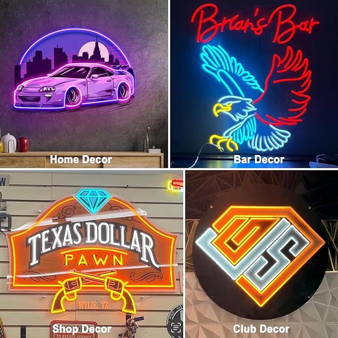 Custom Neon Sign Logo - Personalized LED Logo Neon Customizable UV Printed for Business Sign - Illuminated Acrylic Logo Neon Lights for Nail Hair Studio Bar Office Company Wall Home Decor-(10-60in)
