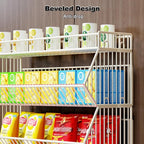 Commercial Supermarket Display Cart - 5-Tier Industrial Slanted Rolling Shelves Metal Storage Rack for Retail Store, Warehouse & Home Use, 66LBs/Tier Tool-Free Setup