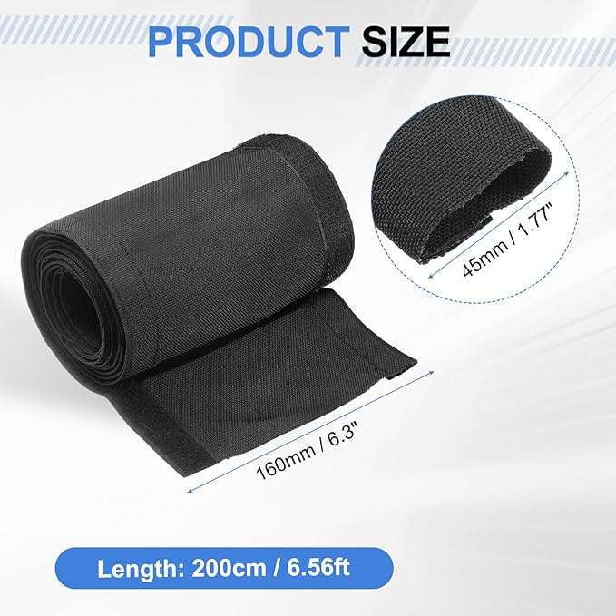 uxcell Hook and Loop Cable Management Sleeve, 6.6ft x 1.8 Inch Flexible Cable Wrap Cover Wire Hider, Cord Organizer and Cable Protector for Desks TV Computers, Black