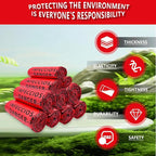 20 Count 24.4inx24.4in Biohazard Waste Bags, 10-Gallon Safe Infectious Waste Disposal Bags,Red Trash Liner,No Leak Bags, Medical Grade