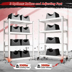 REIBII 4 Tier Storage Shelves with Wheels, 530LBS Pantry Shelves, Adjustable Metal Shelving Unit for Pantry, Kitchen, Living Room, Laundry, Home Office, 59.8" H x 31.5" W x 16.5" D, White