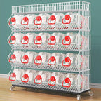5-Tier Slanted Rolling Retail Display Rack with Locking Wheels | Heavy-Duty Metal Snack & Chip Display Stand for Grocery Stores, Supermarkets, Bakery | Space-Saving Store Organization Shelf