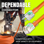 10ft Outdoor/Indoor Extension Cord 12/3 Gauge Extra Heavy Duty 3 Prong SJTW, Waterproof, Flexible Cold-Resistant Long Power Cord,15A 125V 1875W, Orange by LifeSupplyUSA