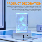 EUSTUMA LED Light Base Square Display Stand In A Variety of Colors,Lighted Up Stand Color Changing LED for 3D Glass Crystal Art,Holiday Party Decoration. (Large black, Large)