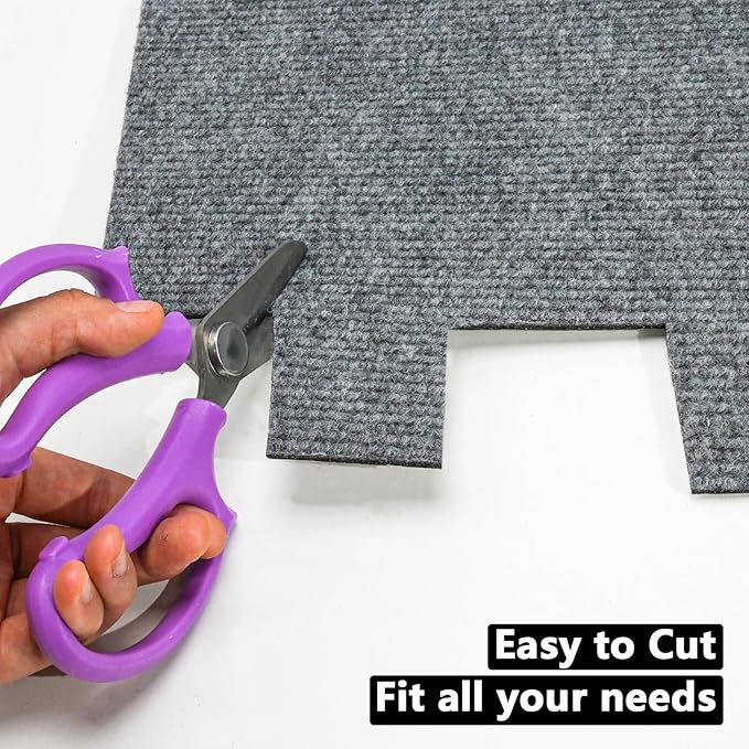 30Pcs Carpet Tiles Peel and Stick, Self Adhesive Carpet Floor Tile 12” x 12”, Light Grey Soft Padded Flooring Sticker, Home Decor for Bedroom Living Room Office, 30 sq ft per Box