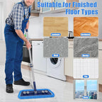 Microfiber Mops for Floor Cleaning - 3 Thickened Washable Pads - Floor Dusters for Hardwood with 55” Adjustable Handle - Wet Dry Dust Mop for Pet Hairs Walls Tile Wood Laminate Home Kitchen