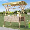 Outdoor Vendor Cart, Portable Cart with Canopy, Movable Stall Display Stand, Foldable Vending Stand Kiosk Display Trolley with Canopy, for Market, Street Food, Events(Yellow 5,150cm/59in)