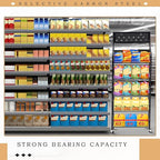 1 Set Retail Display Rack Shelf Cart with Wheels and Hook Heavy-Duty Metal Snack Potato Chip Display Organizer Concession Stand for Supermarket Grocery Store Home Black (5 Tier 15 Hooks)