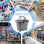 Saedy Shopping Baskets with Handles Set of 6, 50 L Plastic Laundry Basket on Wheels