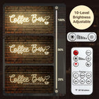 Coffee Bar Neon Sign with Timer Remote Dimmer, Warm White LED Coffee Light for Cafe Shop Station Home Kitchen Bar Cart Event Area Party Gift for Lover Friends Family - Warm White 3