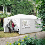 10x20 FT Party Tent, Outdoor Wedding Tents for Parties, Canopy Event Tent with 6 Removable Sidewalls, Waterproof Gazebo Shelter for Birthday Parties, Weddings, BBQs & Events (10X20FT-6Sides White)