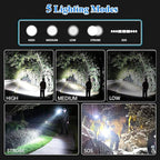 Magnetic Flashlights High Lumens Rechargeable 2 Packs, 990,000L High Lumens Super Bright LED Tactical Handheld Flash Light with 5 Modes, USB C, Zoomable Beam, Digital Power Display, IP76 Waterproof