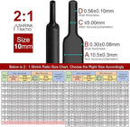 Chanzon 2:1 Ratio 3/8" (10mm) Heat Shrink Tubing 3.3Ft Roll (1M Total Length) Black Polyolefin Sleeving Wrap Shrinking 2 to 1 1pcs