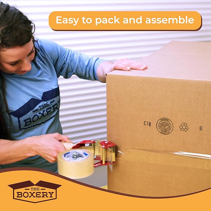 The Boxery 6"x6"x12" Brown/Kraft Corrugated Cardboard Shipping Boxes 100-Pack | Mailing, Packing, Moving & Storage for Business/Home – Durable - Eco-Friendly, Recyclable - Made in the USA