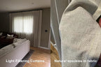 Vision Home Natural Pinch Pleated Semi Sheer Curtains Textured Linen Blended Light Filtering Window Curtains 108 inch for Living Room Bedroom Patio Pinch Pleat Drapes with Hooks 1 Panel 84" Wx108 L