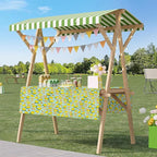 Outdoor Vendor Cart, Portable Cart with Canopy, Movable Stall Display Stand, Foldable Vending Stand Kiosk Display Trolley with Canopy, for Market, Street Food, Events(Green 7,150cm/59in)