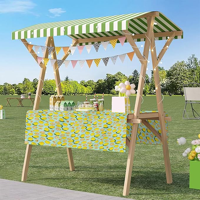 Outdoor Vendor Cart, Portable Cart with Canopy, Movable Stall Display Stand, Foldable Vending Stand Kiosk Display Trolley with Canopy, for Market, Street Food, Events(Green 7,150cm/59in)