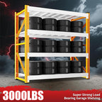3000LBS Garage Shelving 42" W Garage Shelving Heavy Duty 4-Tier Metal Storage Shelves Adjustable Shelf Unit Storage Rack for Basement Supermarket Warehouse 42" W x 20" D x 78" H Orange-White