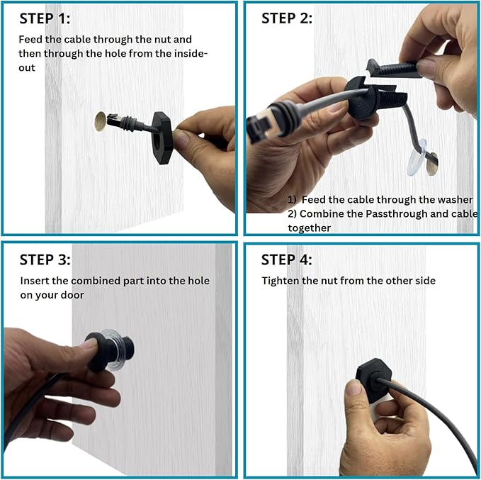 RV Cable Passthrough for Starlink mini, RV Cable Grommet Compatible with Starlink, Ethernet, Coax, Water-Resistant and Anti-Drop RV Cable Routing(Black)