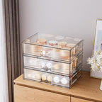 ZHIAI Stackable Storage Drawer, 3 Piece Acrylic Organiser for Cosmetics and Beauty Products, Suitable for Dressers, Bathrooms, Cabinets, Storage Rooms, Bedrooms and Home Organisers