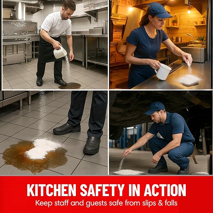 SHURFOOT 49lb Non-Slip Oil Absorbent - Provides Ice Traction & Vapor Suppression - Spill Control for Blood, Water & Oils - USDA Approved - Floor Dry Absorbent Odorless - Fire-Safe & Dustless