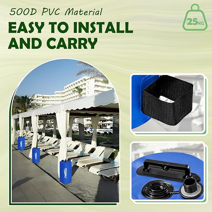 Canopy Water Weight Bag,440 LBS Heavy Duty Tent Weights Set of 8 Leg Weights for Pop Up Canopy,Tent,Gazebo,Carport,Blue