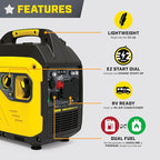 Champion Power Equipment 4000-Watt Dual Fuel RV Ready Portable Inverter Generator with Quiet Technology and CO Shield