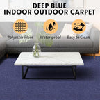Marine Carpet,5 FT x 15 FT Deep Blue Indoor Outdoor Carpet 0.2" Thick Boat Carpet with Water-Proof TPE Backing, Non-Slide Outdoor Marine Carpet Roll for Home, Patio, Porch, Deck