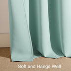 PONY DANCE Aqua Blue Window Curtains 36 inch Length, Thermal Insulated Blackout Kitchen Curtains for Small Window, Short Black Out Drapes for RV Camper(2 Panels Set, Aqua, 42 inches Wide)