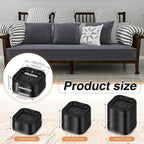 Ecally Furniture Risers Adjustable Bed Risers Desk Leg Risers 1.38" Stackable Heavy Duty Bed Lifts Risers Square Bed Raising Blocks for Mattress Table Leg Desk Chair Couch Sofa Dorm (Black,32 Pack)