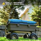 Gorilla Carts Heavy-Duty Poly Dump Cart, 5 Cu Ft Tub, 800 lb Haul Capacity, Gray – Towable Utility Wagon with Quick-Release Dumping & Pneumatic Tires for Yard, Landscaping and Gardening