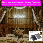 Custom Neon Sign Wedding, Personalized LED Name Logo Lights for Reception, Light up Neon Signs Customizable for Bedroom Wall Decor Kids Girls Boys Xmas Gift, Birthday Party, Office Business (16-60")