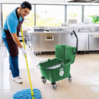 Dryser Commercial Mop Bucket with Side Press Wringer, 26 Quart, Green