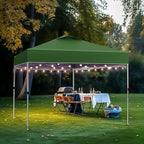 PHI VILLA 10x10 Pop Up Canopy Tent Easy Outdoor Sun Shade for Events Party Tent, 100 Sq. Ft of Shade, Green