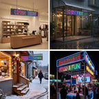 Programmable Scrolling LED Signs WIFI Control for Businesse, P10 Outdoor Sign Custom Message Board Digita Display Advertising Screen, RGB Full Color High Brightness Led Signage 39"X8"