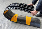 Rubber Speed Bump 6 Feet Rubber Driveway Modular Heavy Duty Speed 72.4 x 12 x 2.4 Inch Cable Protector Ramp for Garage Gravel Roads Asphalt Concrete, 6Ft-Speed Bump (2 Pack 6ft Speed Hump)