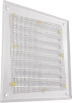 Vent Systems - 5 x 5 Inch (Inner) Pack of 2 White Metal Square Soffit Air Vent Grille Cover, Register Vent Deflector Louver Built-in Mesh HVAC for Bathroom Home Office Kitchen 6.5" x 6.5" (Outer)