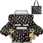 Shopping Cart Cover for Baby 2-in-1 High Chair Cover with Safety Harness Multifunctional Indian Colorful Feathers Cart Covers for Babies Soft Padded Grocery Cart Cover for Baby Boy Girl