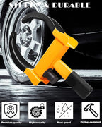 Tevlaphee Universal Wheel Lock Heavy Duty Security Trailer Wheel Lock Anti Theft Wheel Locks for Cars SUV Camper Motorcycle Trailer Great Deterrent Bright Color with 3 Keys (Red-Yellow)