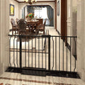 Extra Wide Baby Gate Tension Indoor Safety Gates Black Metal Large Pressure Mounted Pet Gate Walk Through Long Safety Dog Gate for The House Doorways Stairs (48.03"-52.76"/122-134CM, Black)