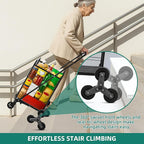YITAHOME Folding Stair Climber Cart, 360° Swivel Wheels & Tri-Wheel Design, Heavy Duty Utility Cart for Shopping, Laundry, Travel & Stairs, Ideal for Seniors