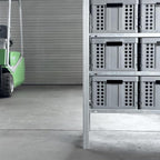 Clax® crate | folding box | basket | 48 qt (12 gal) | grey