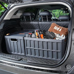 VEVOR 65L Collapsible Storage Bins with Lids 3 Packs, Stackable Utility Crates with Handles, Large Folding Containers for Organizing Tools, Books, Food, Drinks, Camping&Transport