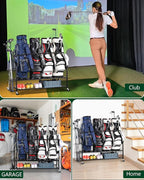 Mythinglogic Golf Bag Storage Organizer, Extra Large Golf Storage Stand for Golf Bag Accessories, Golf Storage Rack for Garage, Golf Club, Home