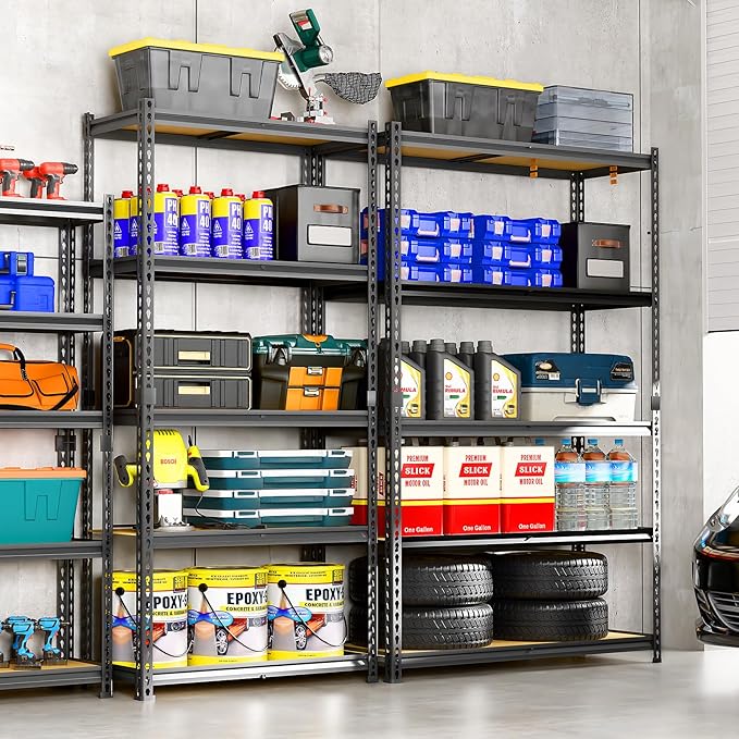 LEVELEVE 5-Tier Heavy Duty Storage Shelving Unit, 2020 lbs Capacity, Adjustable Metal Utility Shelf, 48" L x 18" W x 73" H for Garage, Kitchen, Pantry, Basement, Bathroom, Laundry