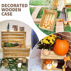 Wooden Crates for Display 6 Pack Large Rustic Nesting Wooden Basket with Handle, Decorative Farmhouse Wood Crate for Storage and Container, 6 Size Wood Basket Decor Boxes