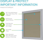 Ghent 24"x18" 1-Door Outdoor Enclosed Vinyl Bulletin Board, Shatter Resistant, with Lock, Satin Aluminum Frame - Caramel (PA12418VX-181), Made in the USA