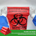 20 Count 24.4inx24.4in Biohazard Waste Bags, 10-Gallon Safe Infectious Waste Disposal Bags,Red Trash Liner,No Leak Bags, Medical Grade